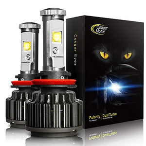 Kit de conversión de bombillas para faros delanteros LED de Cougarmotor, 7.200 lm 60 W 6000 K, blanco frío, H11